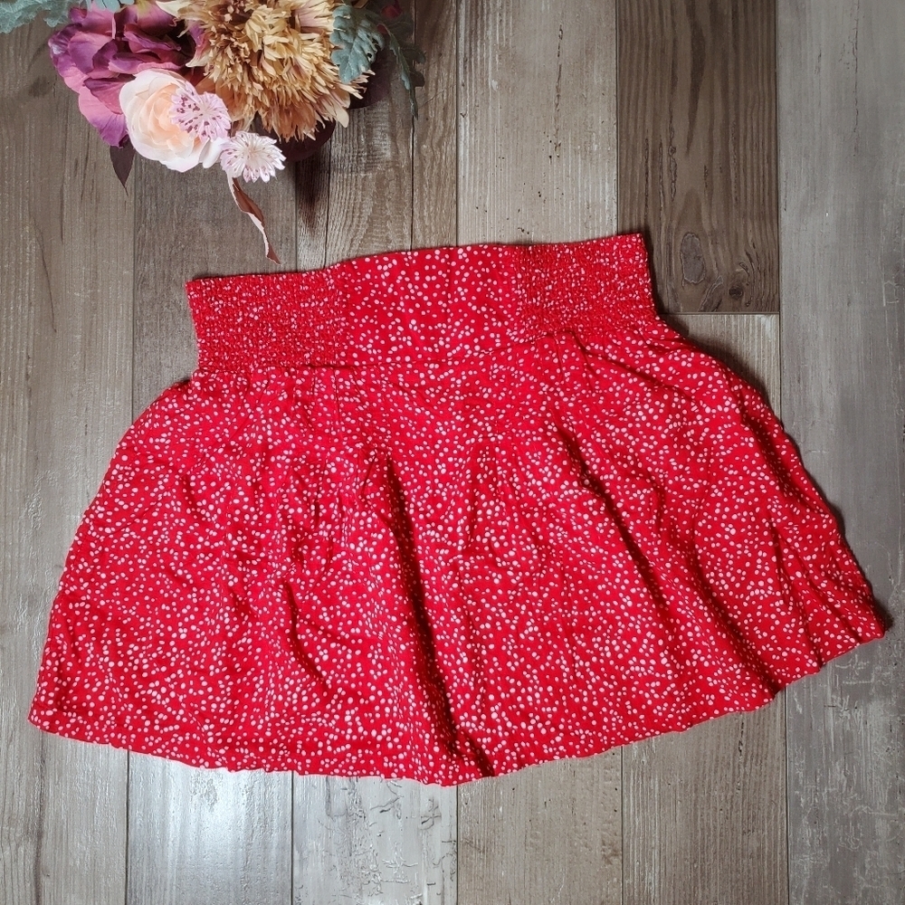 Gap Red Polka Dot Mini Skirt Women's Size Small 100% Rayon NWOT
